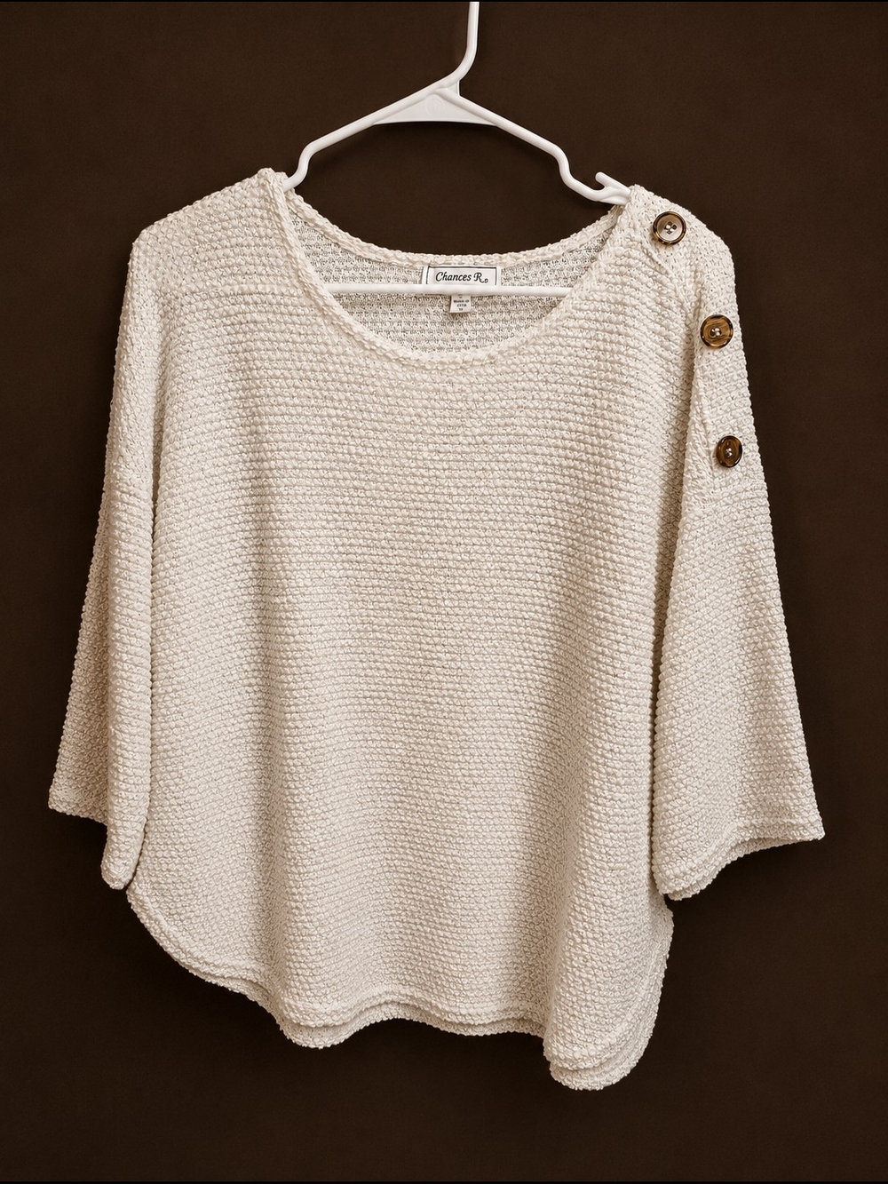 Chances R Button-Shoulder Knit Sweater